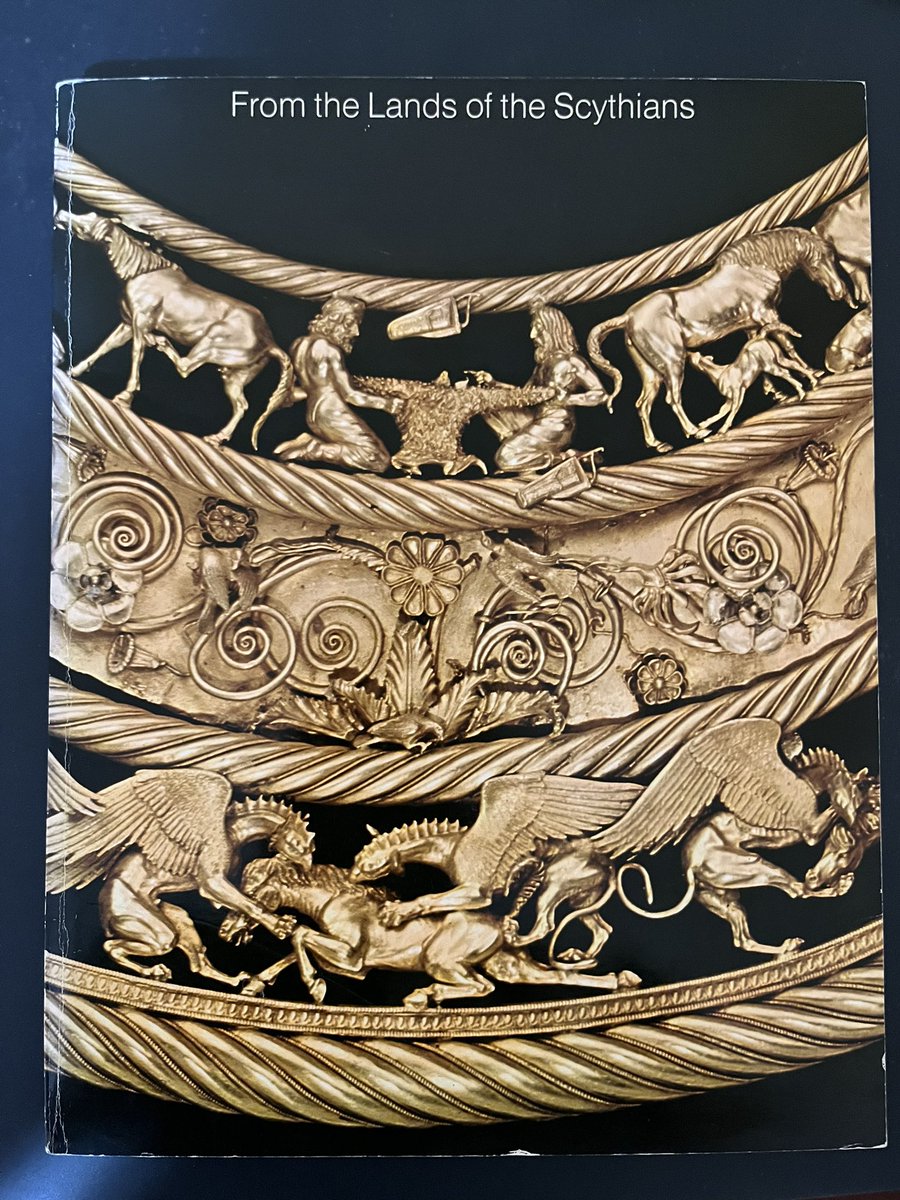 Sturgeons_Law's tweet photo. Elite used bookstore find: out of print book on Scythian artifacts that the Soviet Ministry of Culture lent to the Met for a landmark exhibit in 73. Great photos, including of the famous golden sagaris battle axe (one of those irl rpg weapons). https://t.co/uquzIyBtme