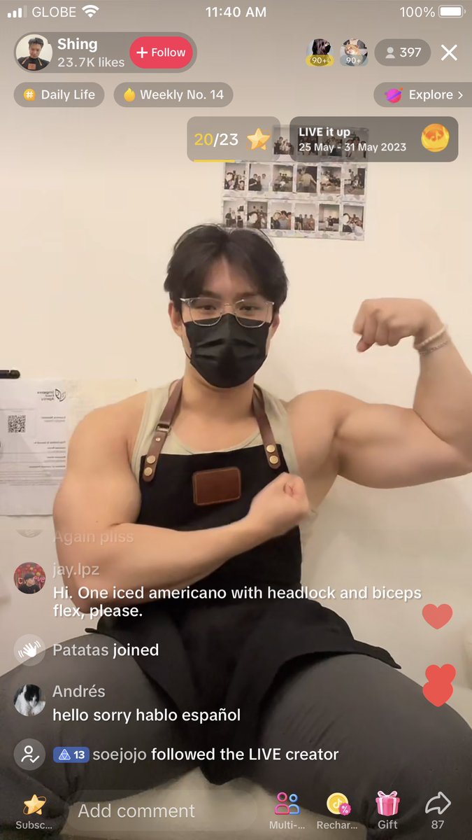 Isang caramel macchiato at isang headlock po 🥵