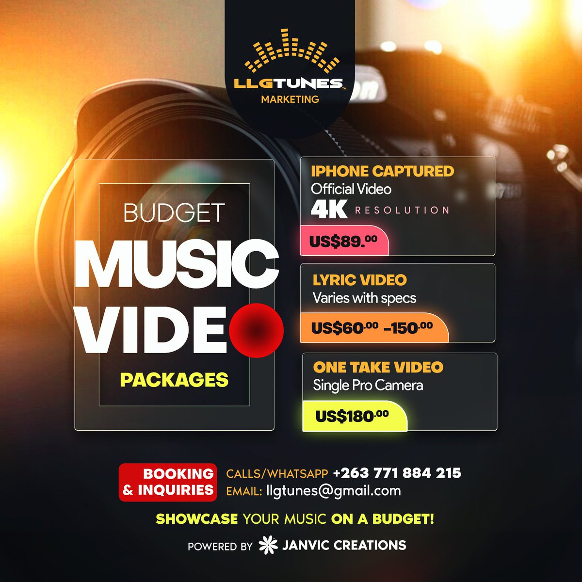 llgtunes's tweet image. #DearZimArtist: Get a high quality #MusicVideo at US$89 only. Captured by an iPhone, but no-one will notice it's a phone unless waita makuhwa 😂😉 

📺 Check #SampleVideo in the comments. 
📺 Delivery is in 7 Days.

For Bookings: +263 771 884 215