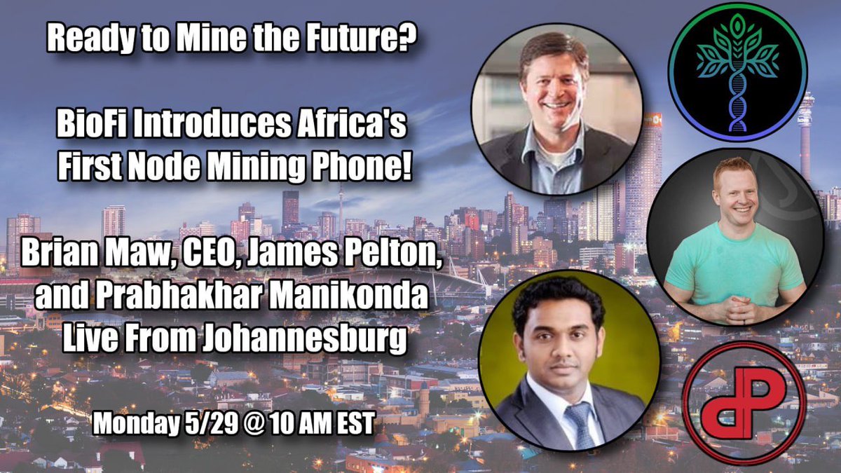 JamesPelton18's tweet image. This is Huge! @Finnovant’s Newest Crypto Node Mining Phone

Going live with the BioFi team from Joburg, South Africa at 9am CST (2pm UTC) on 5/29 (Monday) 

This will be a big AMA, where we will talk about their newest node mining phone, check out the specs, get an understanding…