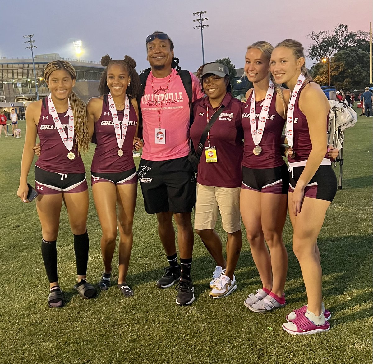 KATg8r's tweet photo. 2 @TSSAA D1 AAA Track &amp; Field State Championship medals for our girl, @allie_timms, on @CHS_DragonTrack today!

🥈2nd in 4x400 @ 3:57 
🏅6th in 4x800 @ 9:37 

Way to RUN, Dragons! 🐉 And thank you, @fast_track13, @sneed_coach and @BateyBryce for a special season! 🌟 https://t.co/mZB6mQeB9s