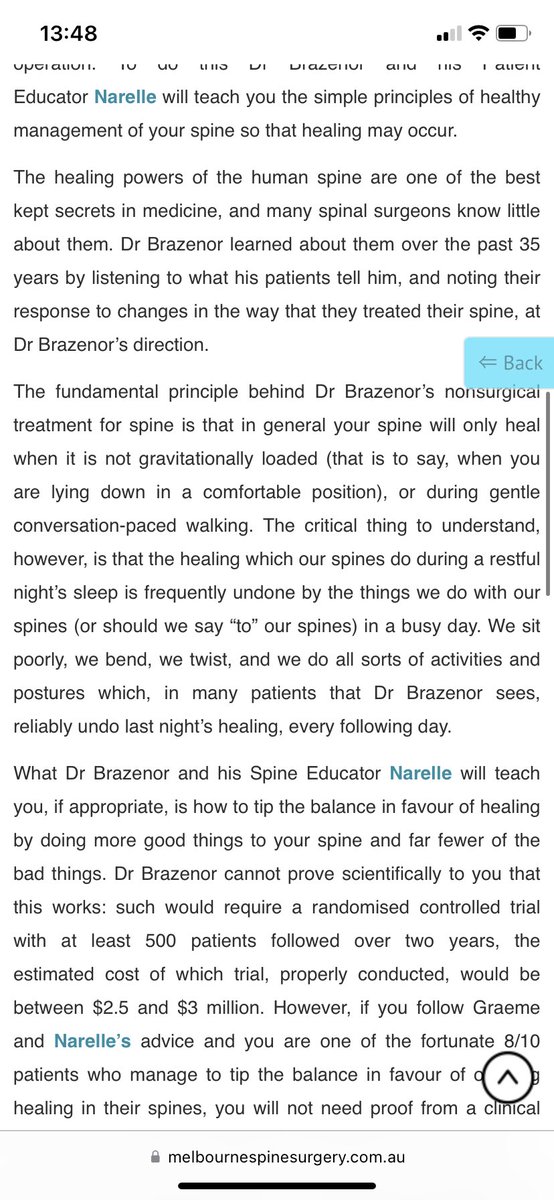Scoza12's tweet photo. @AdamMeakins @GregLehman 
This is on a neurosurgeon’s website. Have you guys ever seen anything as bad as this from a surgeon before? @NathanielKc https://t.co/49Qtuy6AsF