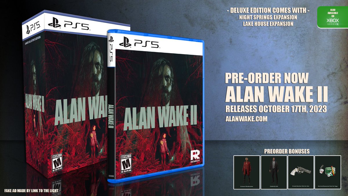 Alan Wake 2 - Preorder bonus now available for me - PS5 Deluxe