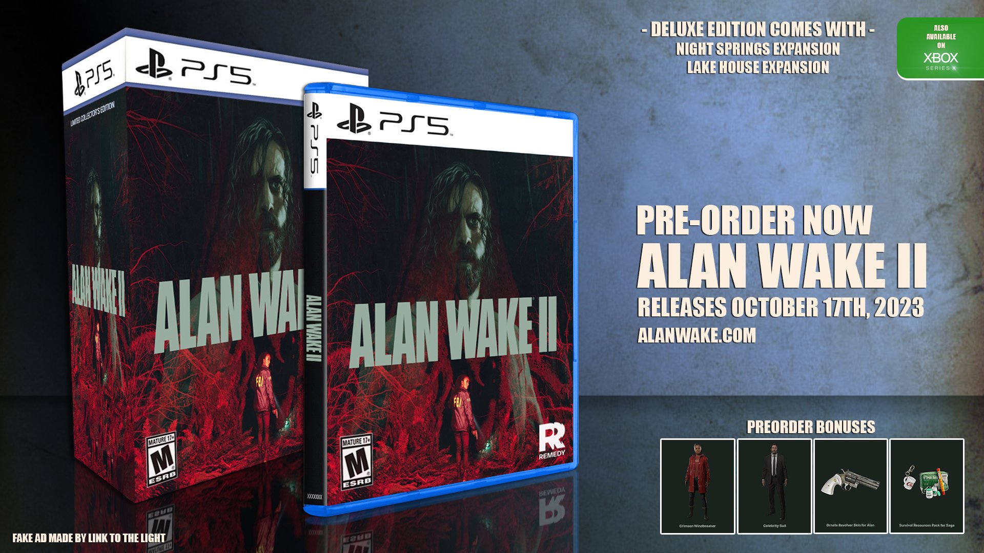 Link to the Light 🔦 on X: I'm happy to announce the physical Standard and  Limited Collectors Editions of Alan Wake 2! Pre-order now at your local bed  while you're dreaming. Releasing