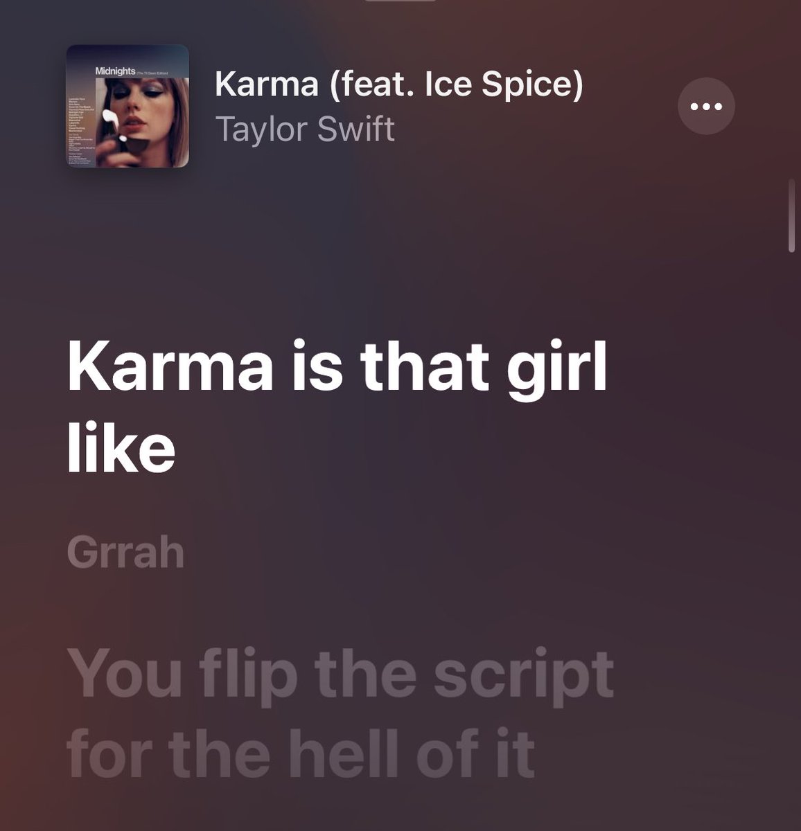 midnightstrack2's tweet photo. KARMA IS THAT GIRL LIKE GRAHH😭 https://t.co/faIZar0SlC
