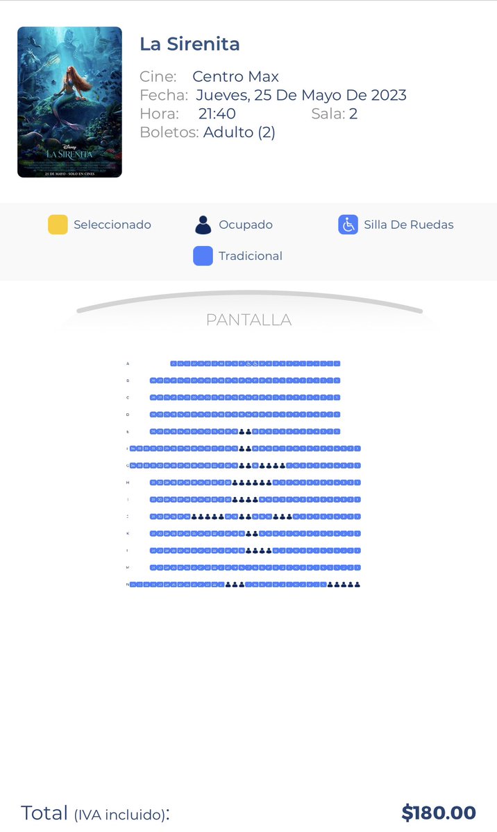 Siendo las 10:00 p.m. te CONFIRMO, que en el día de estreno de “La Sirenita” la entrada general a las funciones anuncia un FRACASO TOTAL. 

ES IMPORTANTE MENCIONAR, que el RECHAZO a la película NO es por racismo como lo quieren manejar; el rechazo es debido al hartazgo de la