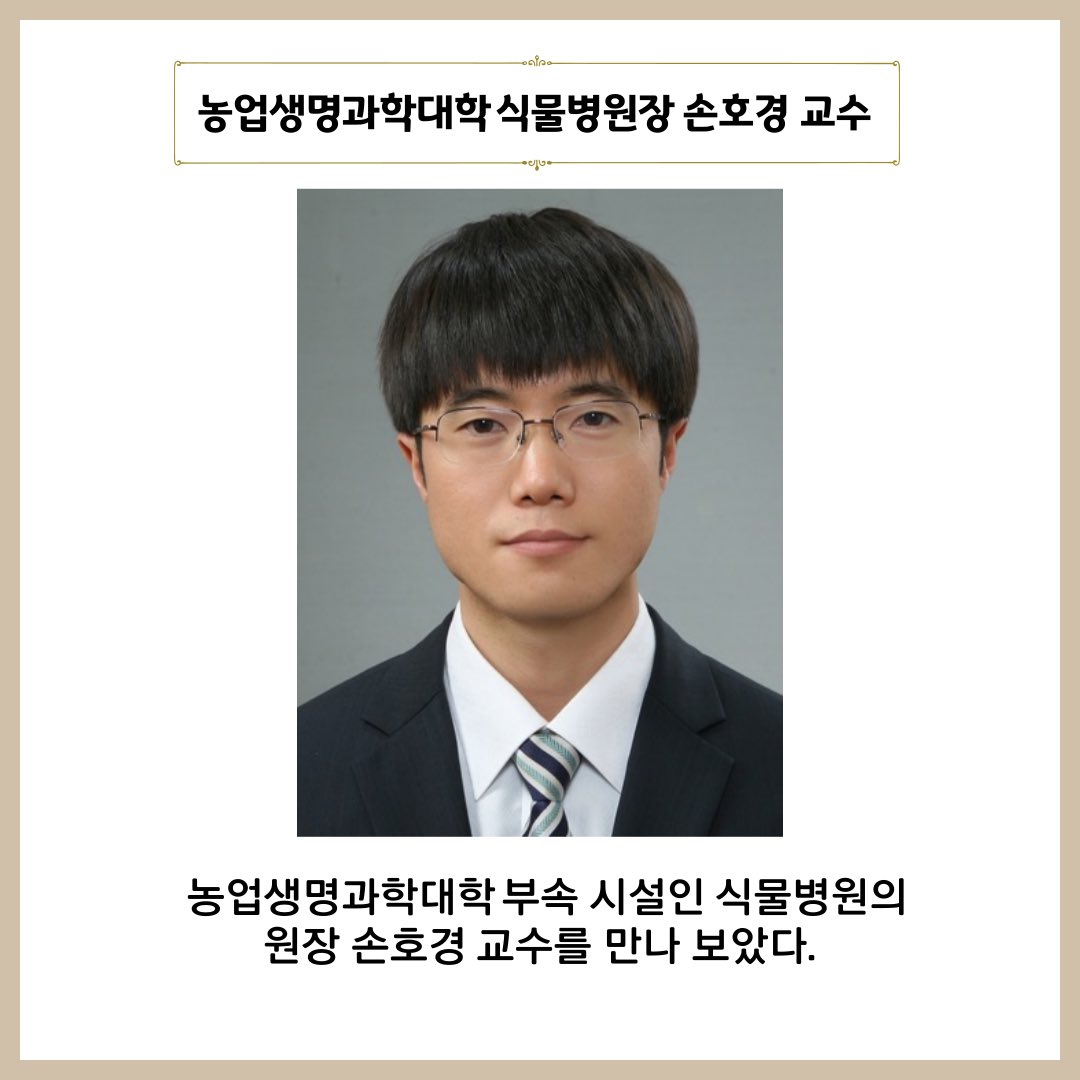snucalspress's tweet photo. We interviewed professor  Son Hogyeong, director of the Plant Hospital, a facility of the College of Agriculture and Life Sciences. If you're interested in becoming a tree doctor, arborist, or just love plants, click the link below!

https://t.co/xTDKOZLcBS https://t.co/xfFUh2faZO