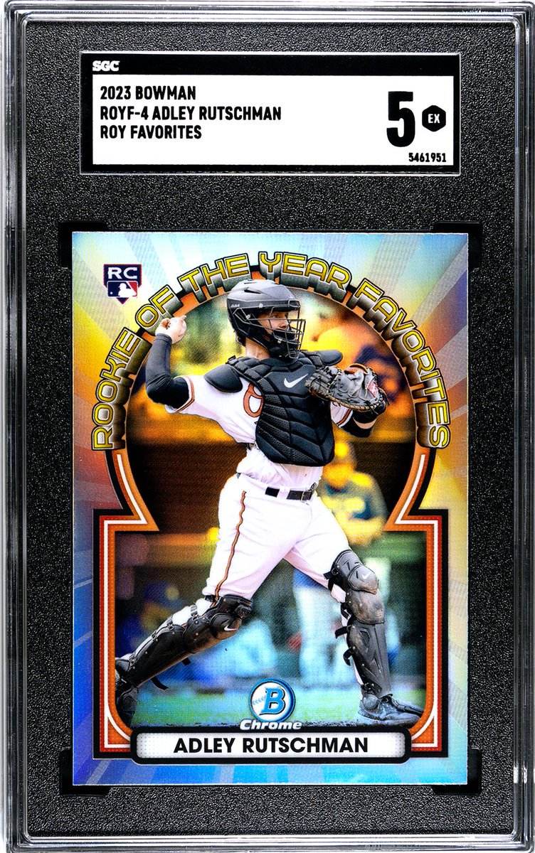 CardGeneral's tweet image. Woof...talk about a swing and a miss on the Adley. I must have missed something on that one. The good news is the Chourio Gold gemmed! @CardPurchaser #thehobby #collect @sgcgrading