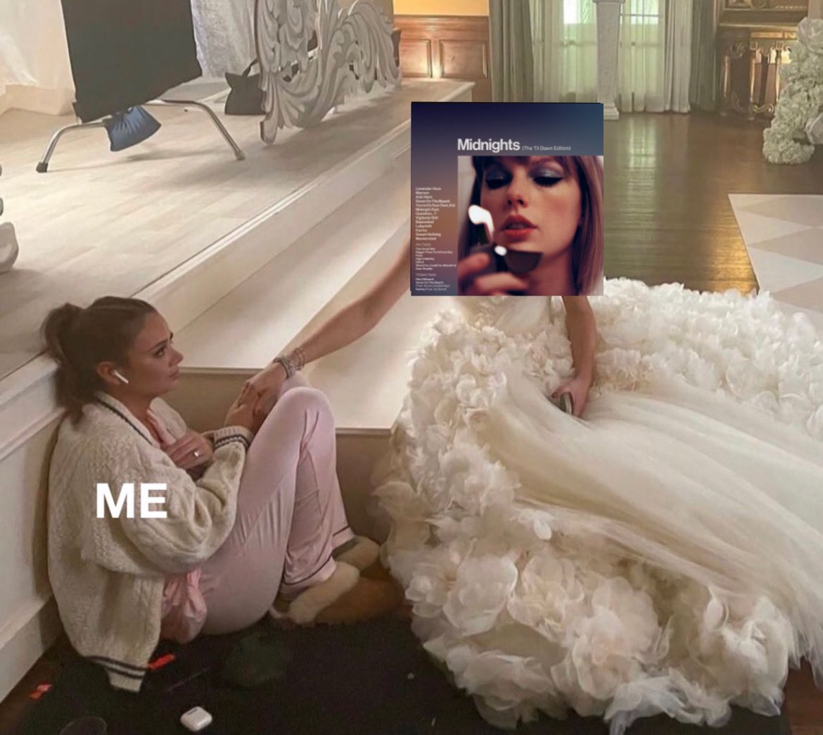 tswifterastour's tweet photo. nobody:

taylor swift releasing hits different, karma feat ice spice and snow on the beach feat more lana del ray: https://t.co/K0jplYQhdy