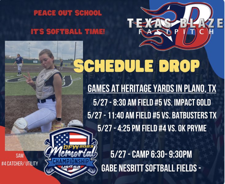 Come see me and my team this weekend! @NTXBLAZE16U <a href="/OttawaBravesSB/">Ottawa Braves Softball</a> <a href="/SWOSUSoftball/">SWOSU Softball</a> <a href="/MSUTexasSB/">Midwestern State Softball</a> <a href="/TWSoftball/">TxWes Softball</a> <a href="/CoyotesDen/">Weatherford College Softball</a> <a href="/UDallasSoftball/">University of Dallas Softball</a>