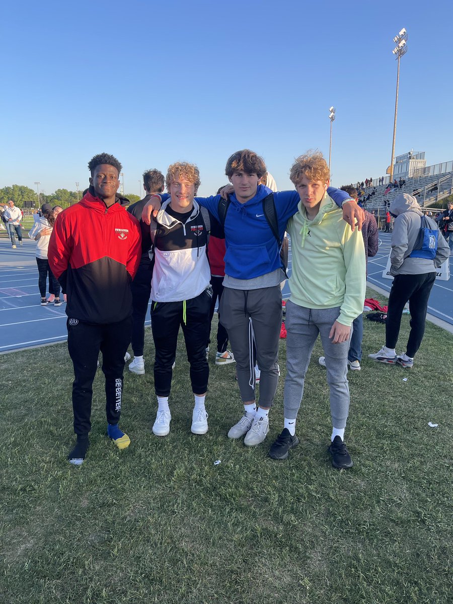 Bojar, <a href="/andrewjjones26/">Andrew Jones</a> <a href="/CarterPearson01/">Carter Pearson</a> and <a href="/haupert_luke/">Luke Haupert</a> STATE BOUND in the 4x100m relay!!