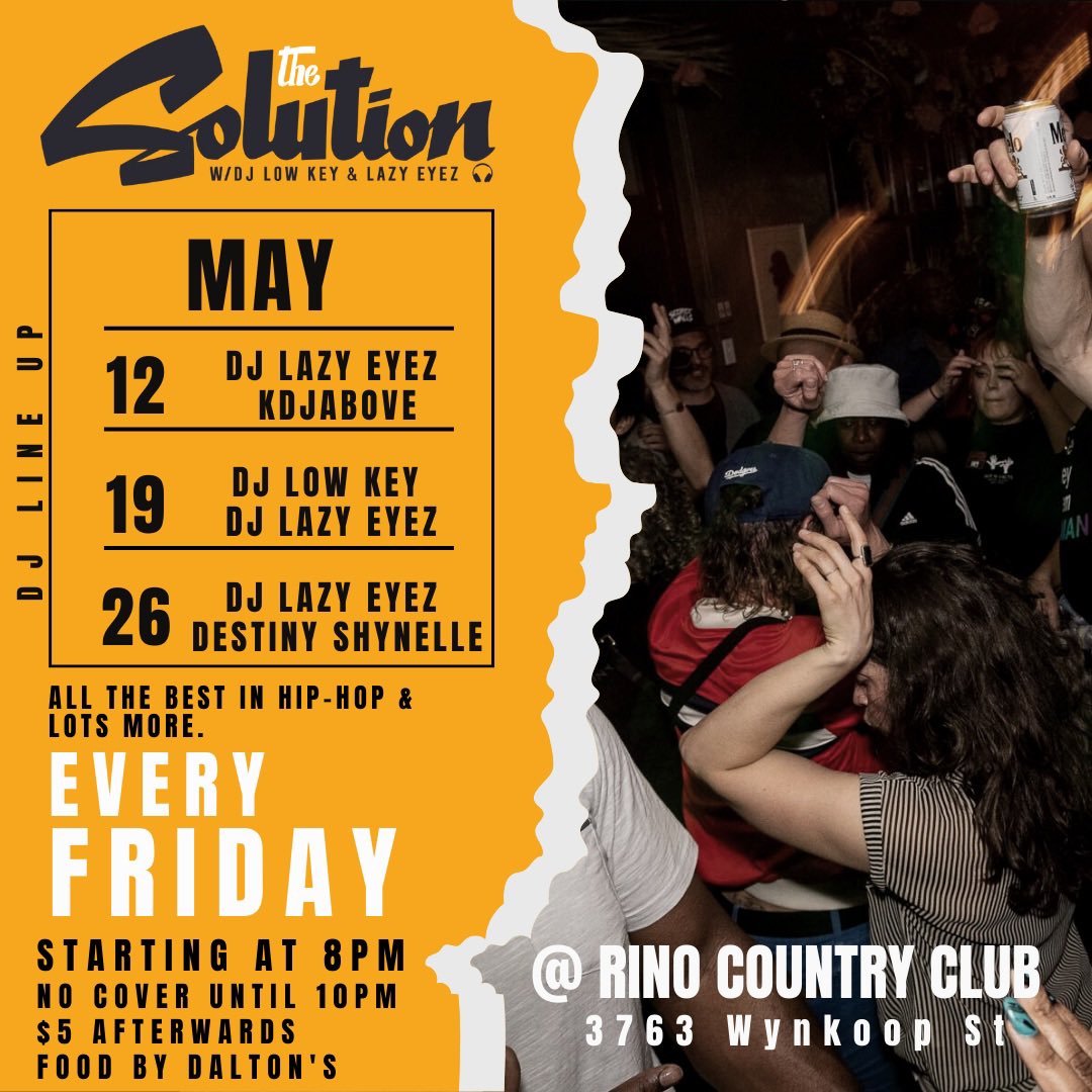 The homebase in Denver on Friday nights is always The Solution. We back! @ Rino Country Club