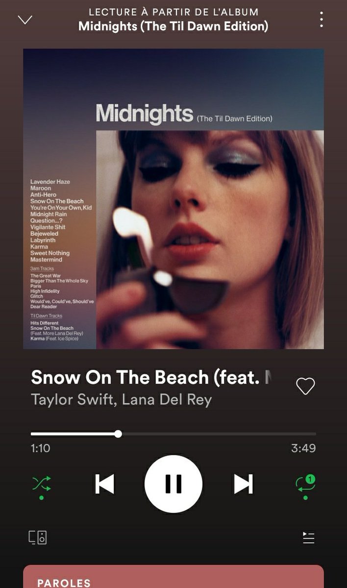 im listening to the new version of snow on the beach on repeat until i die.