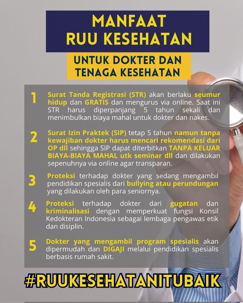 puput_ris's tweet photo. @PBIDI Kabar baik dari RUU Kesehatan yang mau disahkan ini, kalau akan memmbantu dokter loh. Salah satunya dengan adanya STR seumur hidup. Wah enak ya. #RUUKesehatanItuBaik #ManfaatRUUKesehatan https://t.co/W3YeAHXk9n