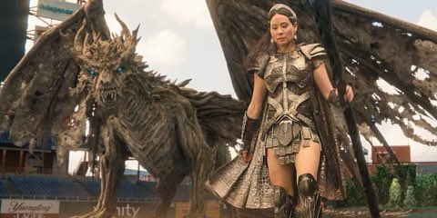 nancywyuen's tweet image. I’m not mad that someone decided to make Lucy Liu a literal Dragon Lady in #Shazam. She’s a pretty badass villain in a mid-D.C. movie.