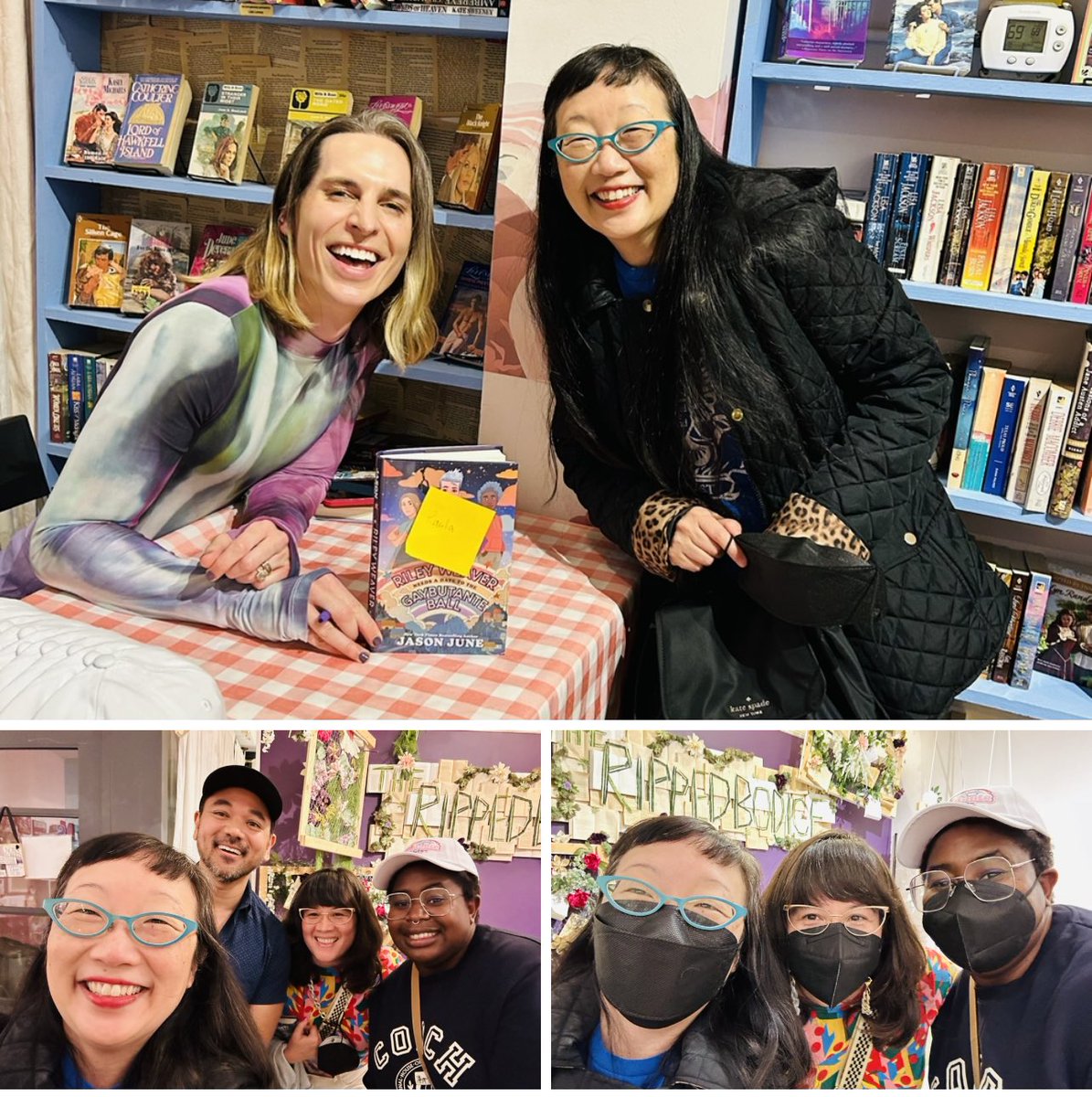 #YooNeedADate #ReYoonion 📚🌈😍😷 Yoo loved reuniting with amazing authors and dear friends @sarahkuhn @nazkutub @RdotSpoon at @heyjasonjune @harperteen #YA book RILEY WEAVER NEEDS A DATE TO THE GAYBUTANTE BALL signing at @TheRippedBodice This is why #RepresentationMatters ✊📚🌈