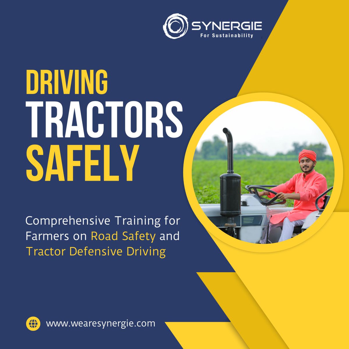 Synergie (@csrsynergie) on Twitter photo We are delighted to announce the introduction of a comprehensive course specifically designed to enhance farmers' functional skills in interacting with traffic & driving tractors safely.
#roadsafety #tractors #defensivedriving #farmers #csr #sustainableagriculture #safety We are delighted to announce the introduction of a comprehensive course specifically designed to enhance farmers' functional skills in interacting with traffic & driving tractors safely.
#roadsafety #tractors #defensivedriving #farmers #csr #sustainableagriculture #safety