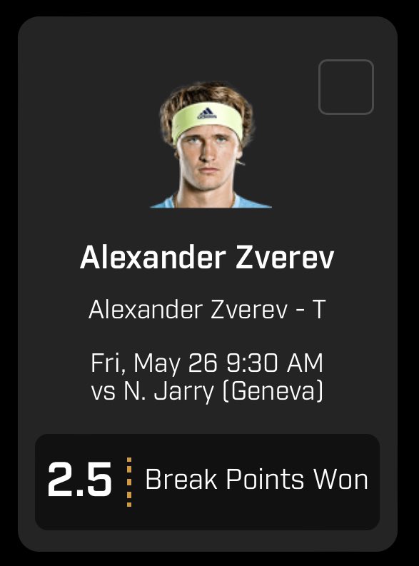 Insane late night value on #PrizePicks, Zverev is -200 to go UNDER on Bet365 #GamblingTwitter #SportsBetting #atpgva