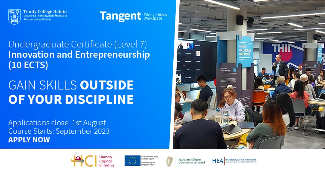 LaunchBox (@tcdlaunchbox) on Twitter photo ๐ก๐Gain an additional accredited award, while studying for your primary degree. APPLY NOW: hubs.la/Q01P6ht40
UG Cert in Innovation & Entrepreneurship (10ECTS) is open to 2nd 7 3rd year undergrads at <a href="/tcddublin/">Trinity College Dublin</a> from every School & discipline. ๐ก๐Gain an additional accredited award, while studying for your primary degree. APPLY NOW: hubs.la/Q01P6ht40
UG Cert in Innovation & Entrepreneurship (10ECTS) is open to 2nd 7 3rd year undergrads at <a href="/tcddublin/">Trinity College Dublin</a> from every School & discipline.