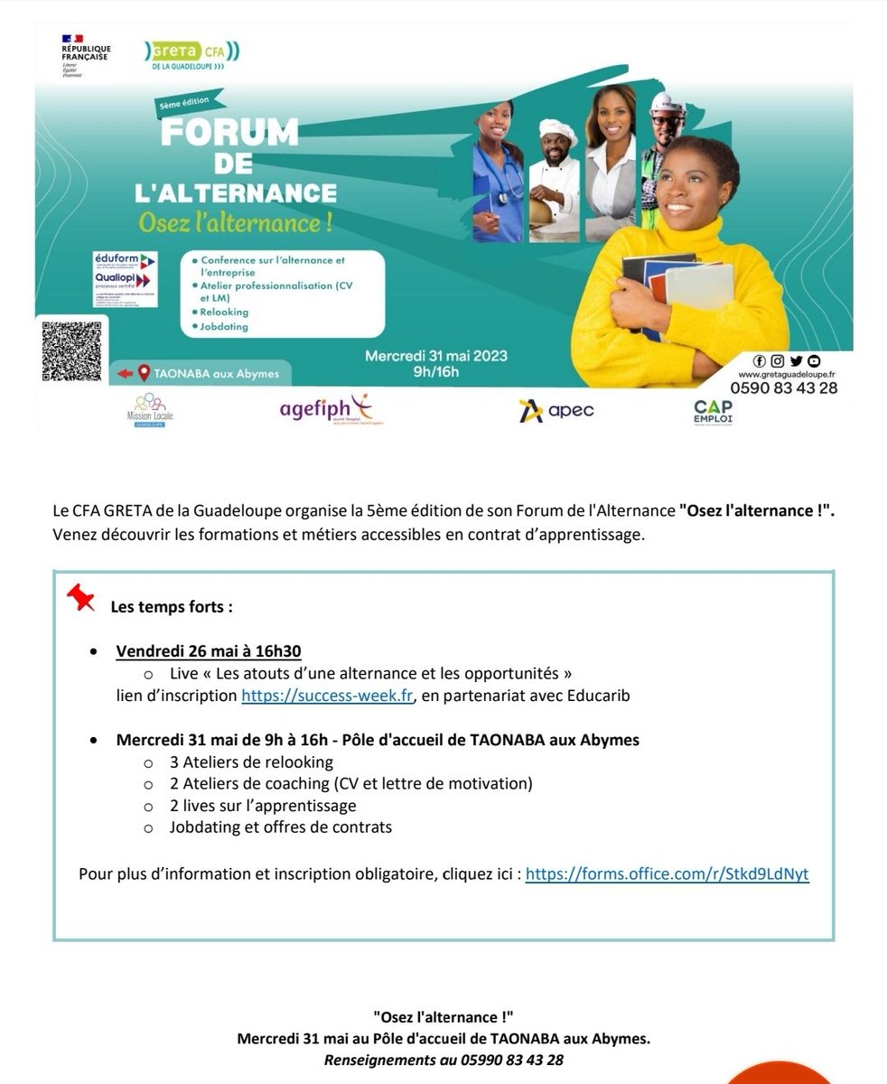 LMBJUMINER971's tweet photo. Si tu veux une belle immersion dans le monde du travail  L'alternance est pour toi ....
 Plus d'informations sur les liens et n oublie pas de t'inscrire.
une belle voie de réussite aussi...
https://t.co/klczJEo5Cj

lien d'inscription https://t.co/PA99yUCpAK, https://t.co/hfstpuB0YN