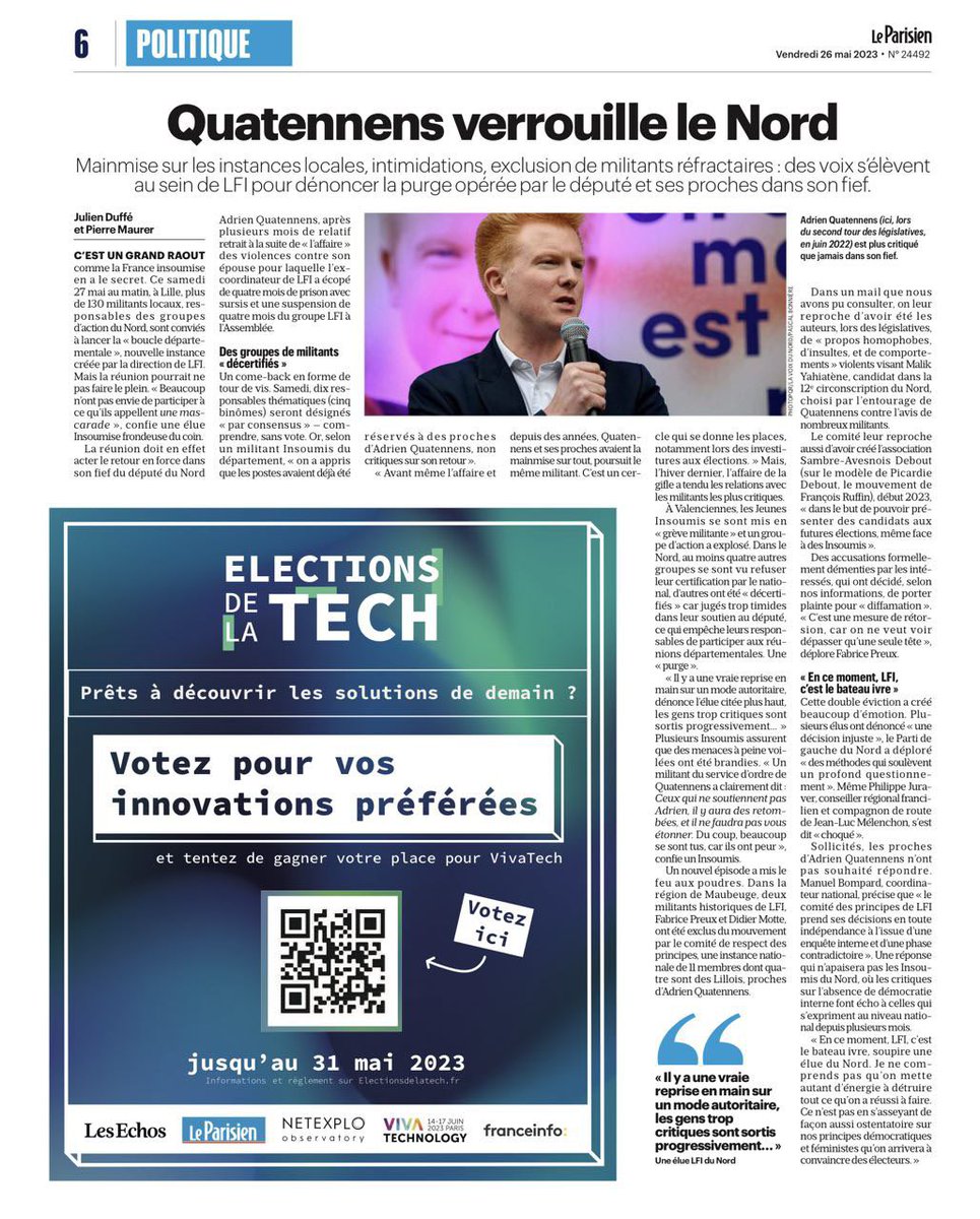 MUderwoodM's tweet photo. @kiiyess @michel__dqy @MartineAubry @MDelafosse @FAIRELILLE @VSPILLEBOUT @duhamel_vanessa Oui et les régimes autoritaires c’est dangereux… #Quatennens https://t.co/zxyxue529a