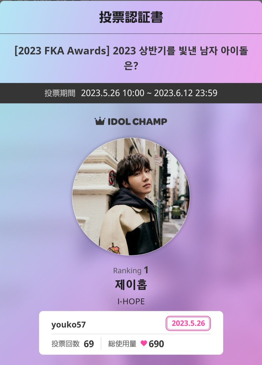 mkkoshuwattch's tweet image. FKA Awards決戦🏆️
今日からだね🐿️💕
このお知らせ来るまで貯まったの全てFancastに変換してSMAに🗳️してたからあんまり貯められなかったけど💦
今のところ接戦だね🐥🐿️💜
どっちが勝ってもメンバーに🏆️行くけど、ホビペンなのでホビに入れまーす🙇‍♀️❣️
#IdolCamp
#FKA