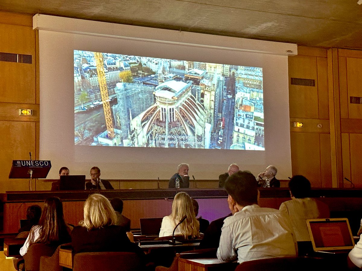 Fascinating event @UNESCO showcasing the extraordinary efforts undertaken by the French authorities to restore Notre-Dame Cathedral - located within #WorldHeritage Site - after a devastating fire 4 years ago, drawing attention to conservation issues encountered along the way.
