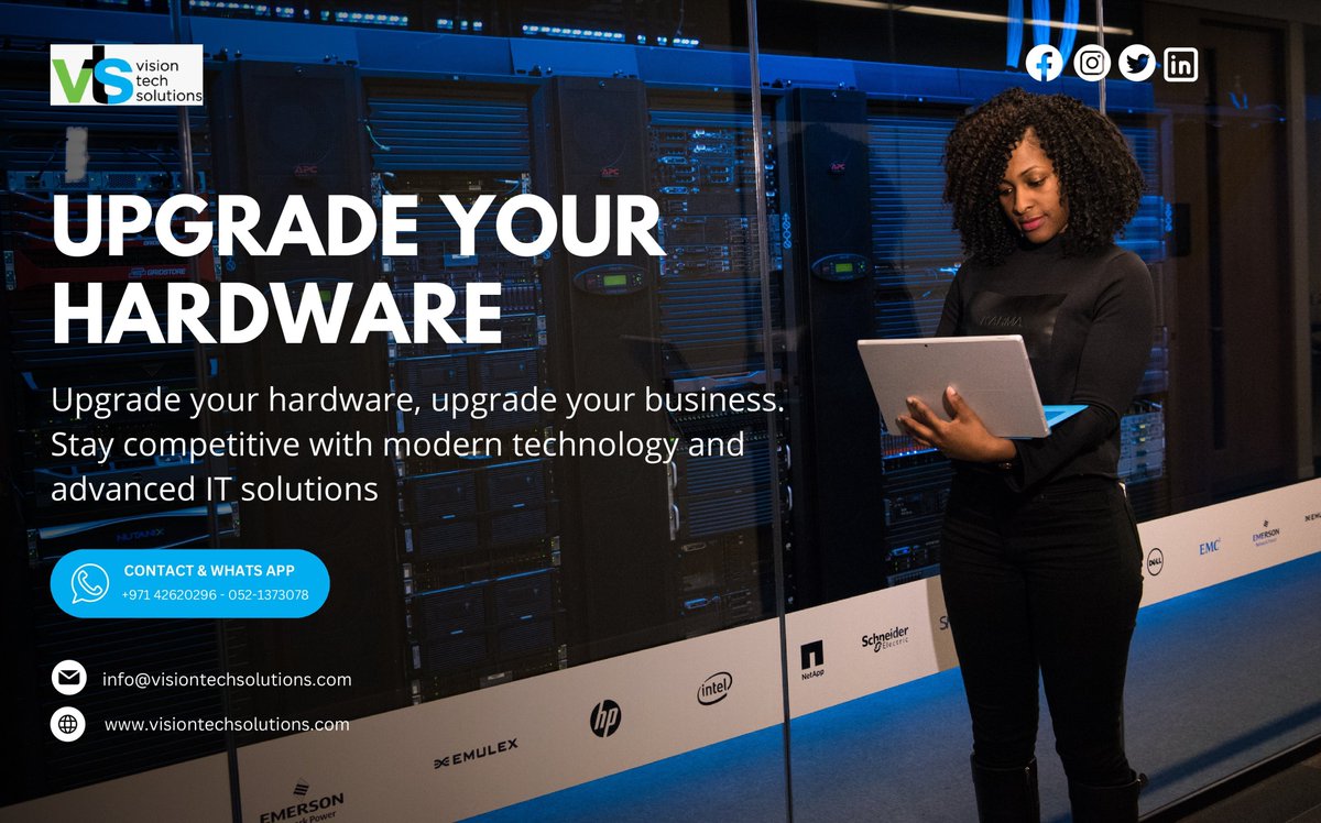visiontechsoln's tweet image. Upgrade your hardware, upgrade your business. Stay competitive with modern technology and advanced IT solutions #hardwareupdate #ITinnovation #businessgrowth 

📞:+971 42620296 - 052 1373078
📧: info@visiontechsolutions.com
🪩: visiotechsolutions.com