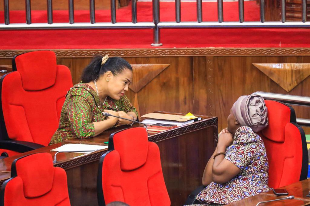 BUNGENI: Waziri wa Nchi, <a href="/ortamisemitz/">OFISI YA RAIS TAMISEMI</a> , Mhe. Angellah J. Kairuki akizungumza na Waziri wa Maendeleo ya Jamii, Jinsia, Wanawake na wenye Mahitaji Maalum, Mhe. Dkt. Dorothy O. Gwajima Bungeni jijini Dodoma, Leo 26 Mei 2023.