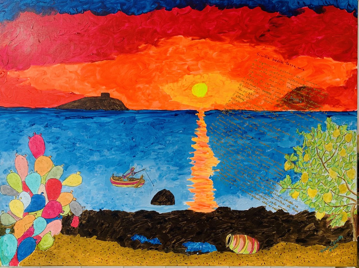 Altra realizzazione e altro connubio pittura prosa dal titolo “Sicilia bedda terra mia”