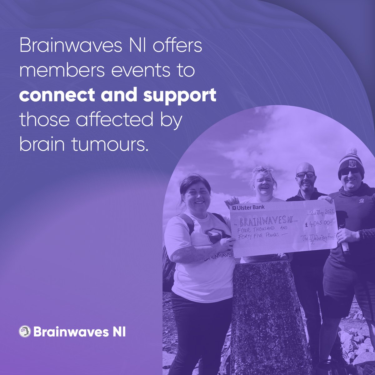 📢 Join Brainwaves NI in their mission to connect and support individuals with Brain Tumours. Discover upcoming events and gatherings that provide valuable support along your journey. 
Learn more on our website: brainwaves-ni.org/events/#Brainw… 
#BrainTumourSupport #Community