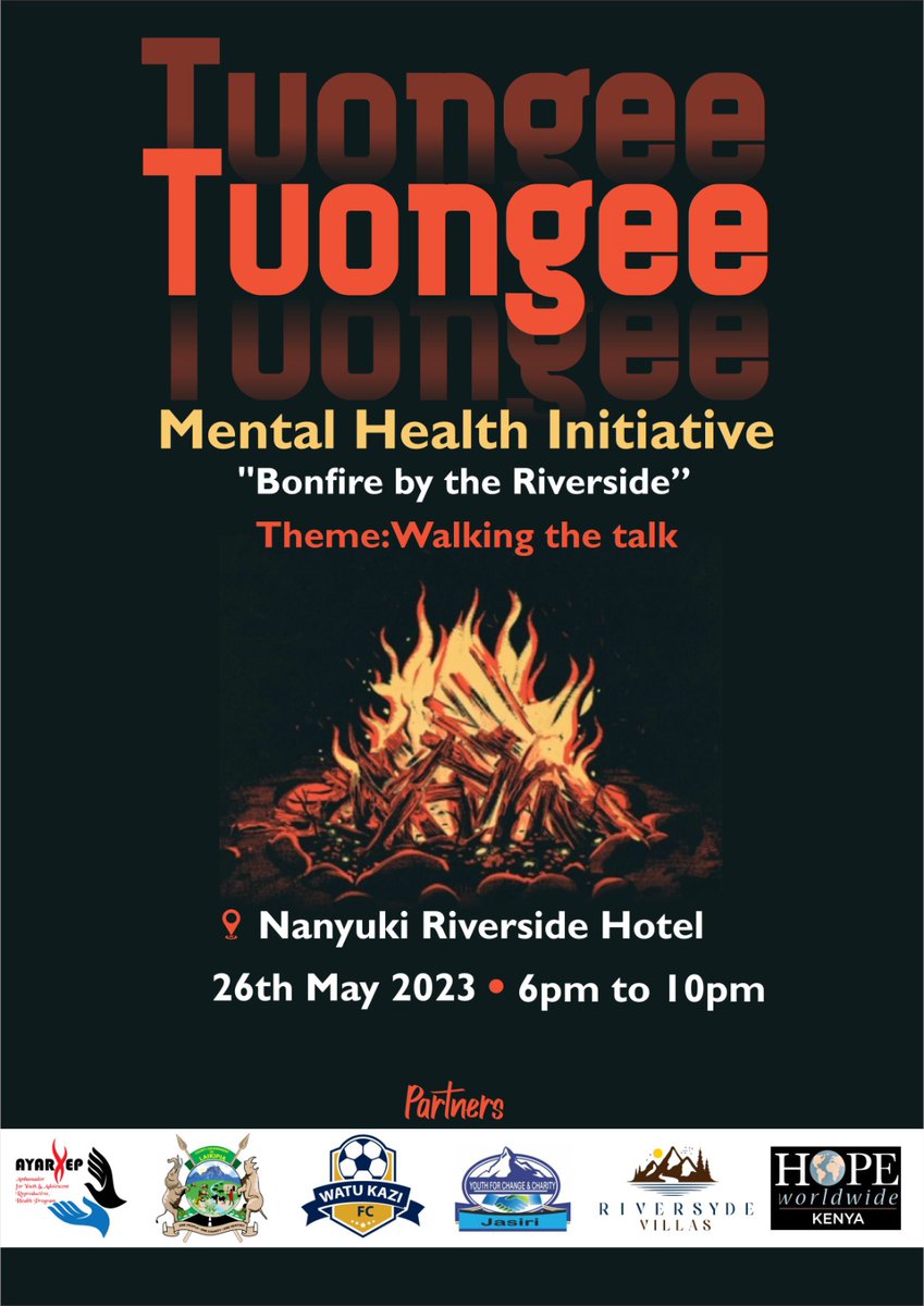 Bonfire by the Riverside, let's engage on matter mental health. Riverside villas Nanyuki is the place to be.