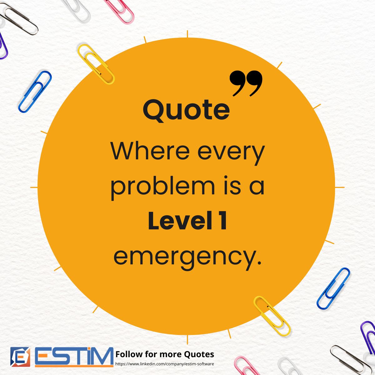 estimID's tweet image. If there is no clear definition of severity levels, all problems may be treated as level 1 emergencies. ESTIM provides pre-defined severity level definitions and their respective SLAs to avoid confusion and ensure proper prioritization.

#incidentmanagement #problemmanagement