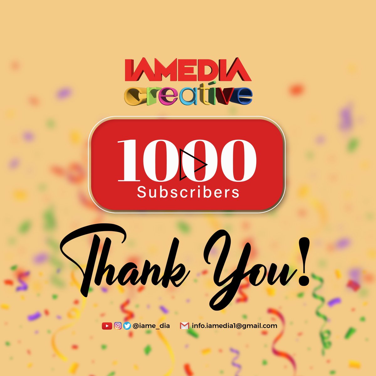 iame_dia's tweet photo. We did it, together!
Thank You family!!!

1000 done, we moving on to the next 🔥 

Link in bio, new subscribers 👀 
#milestone #1000subs #youtube #tweets #twitter
#iamediacreative https://t.co/HvI5zmTvcL