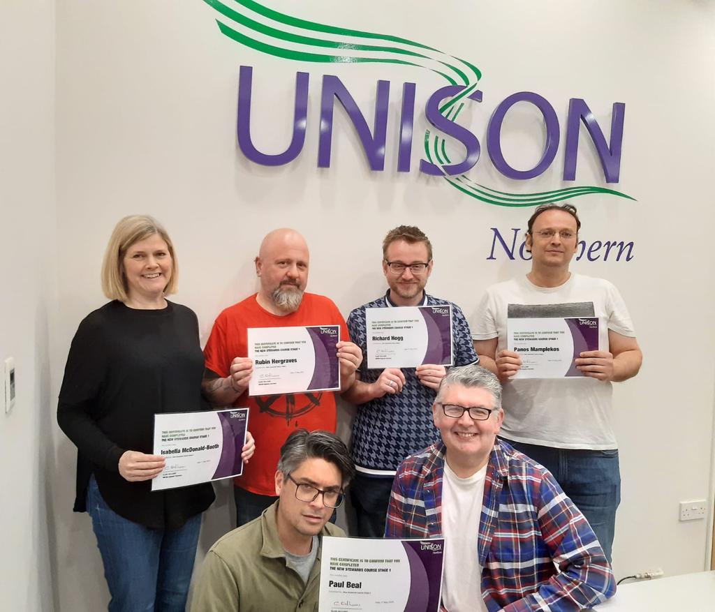 UNISONnorthHE's tweet photo. Congratulations to our new Higher Education reps who have completed their stage 1 training! https://t.co/IPcyvda79U