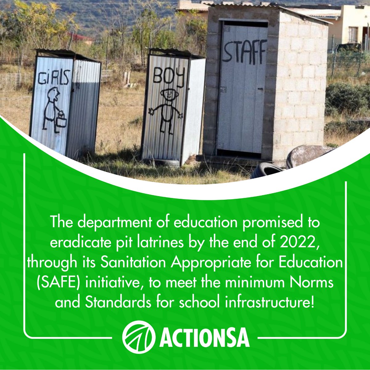 ActionSA_EC's tweet photo. The Department of Education promised to eradicate pit latrines by the end of 2022, yet children are still dying in pit latrines in the Eastern Cape in 2023! #LetsFixEasternCape #LetsFixSouthAfrica @OscarMabuyane @HermanMashaba @AtholT @Action4SA https://t.co/k0wyEwoj8x