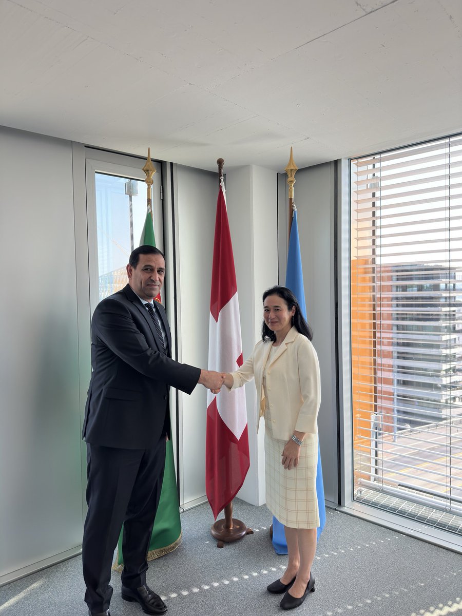 On 26 May 2023 Mr. Atageldi Haljanov, Ambassador, Permanent Representative of #Turkmenistan has met with Ms. Maika Oshikawa, Director of the Accession Department of the #WTO to discuss upcoming visit of the WTO delegation to Ashgabat to be held on 29-31 May 2023.