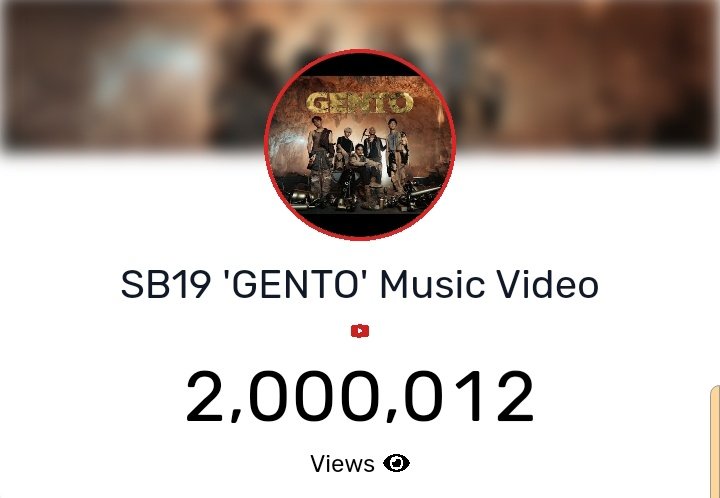 GENTO IS NOW EVEN MORE GOLDEN!

GENTO UNLOCKS 2 MILLION VIEWS🎉

DALAWANG MILYONG GINTO
@SB19Official #SB19 #SB19GENTO
#SB19_GENTO #GENTO #GENTO_2MILLIONViews