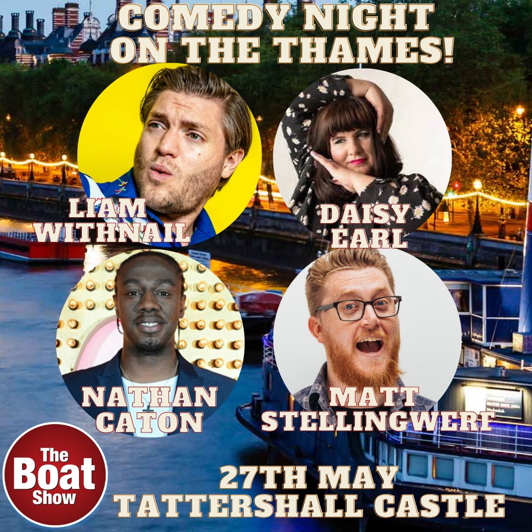 The Boat Show Comedy Club (@boatshowcomedy) on Twitter photo ⭐"Best comedy club in London" comes back this Bank Holiday weekend with a fantastic line-up, club night till 2am and more!
Head to 👉 boatshowcomedy.co.uk to grab your tickets now!
@Daisyearlcomedy
@liamwithnail
<a href="/M_Stellingwerf/">Matt Stellingwerf</a>
<a href="/LarryDeanComedy/">Larry Dean</a> ⭐"Best comedy club in London" comes back this Bank Holiday weekend with a fantastic line-up, club night till 2am and more!
Head to 👉 boatshowcomedy.co.uk to grab your tickets now!
@Daisyearlcomedy
@liamwithnail
<a href="/M_Stellingwerf/">Matt Stellingwerf</a>
<a href="/LarryDeanComedy/">Larry Dean</a>