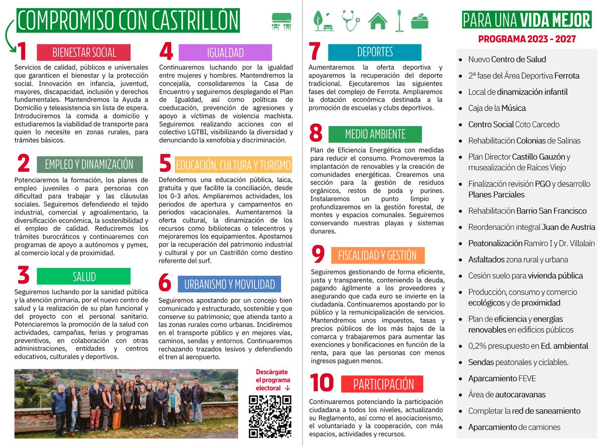 📅 En este último día de campaña, os dejamos nuestra candidatura y nuestras principales propuestas para seguir mejorando Castrillón. ¡Tu apoyo es decisivo para que podamos hacerlo! 🗳️ #ConvocatoriaporCastrillón #CuidamosloCercano