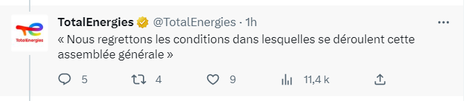 amisdelaterre's tweet photo. Et nous, nous regrettons que Total détruise la vie sur terre. 

#BlocageTotal https://t.co/9E95UHfxDJ