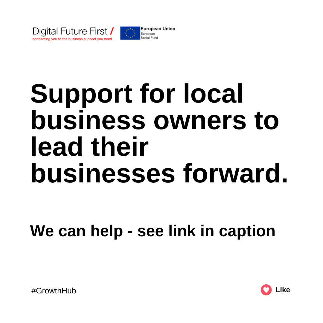 The Growth Hub is dedicated to helping local businesses grow by providing them with the right guidance and funding they need.

Learn more about the GrowthHub today: digitalfuturefirst.co.uk/growth-hub/

#GrowthHub