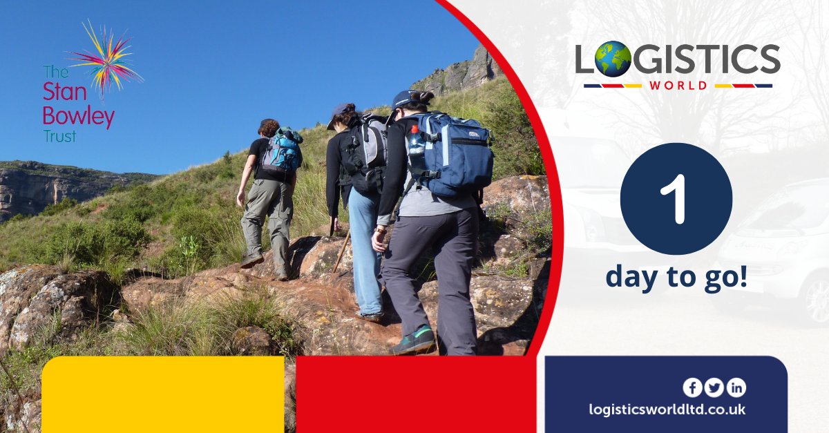🏔️ One day left! 
Show your support for the <a href="/StanBowleyTrust/">Stan Bowley Trust</a> by donating to our JustGiving page: bit.ly/3A8IMYX 

<a href="/SimplyAsset/">Simply Asset Finance</a> &amp; ourselves are proud sponsors - together we can make a difference! Depend on us.

#LogisitcsWorld #StanBowleyTrust #ThreePeaksChallenge