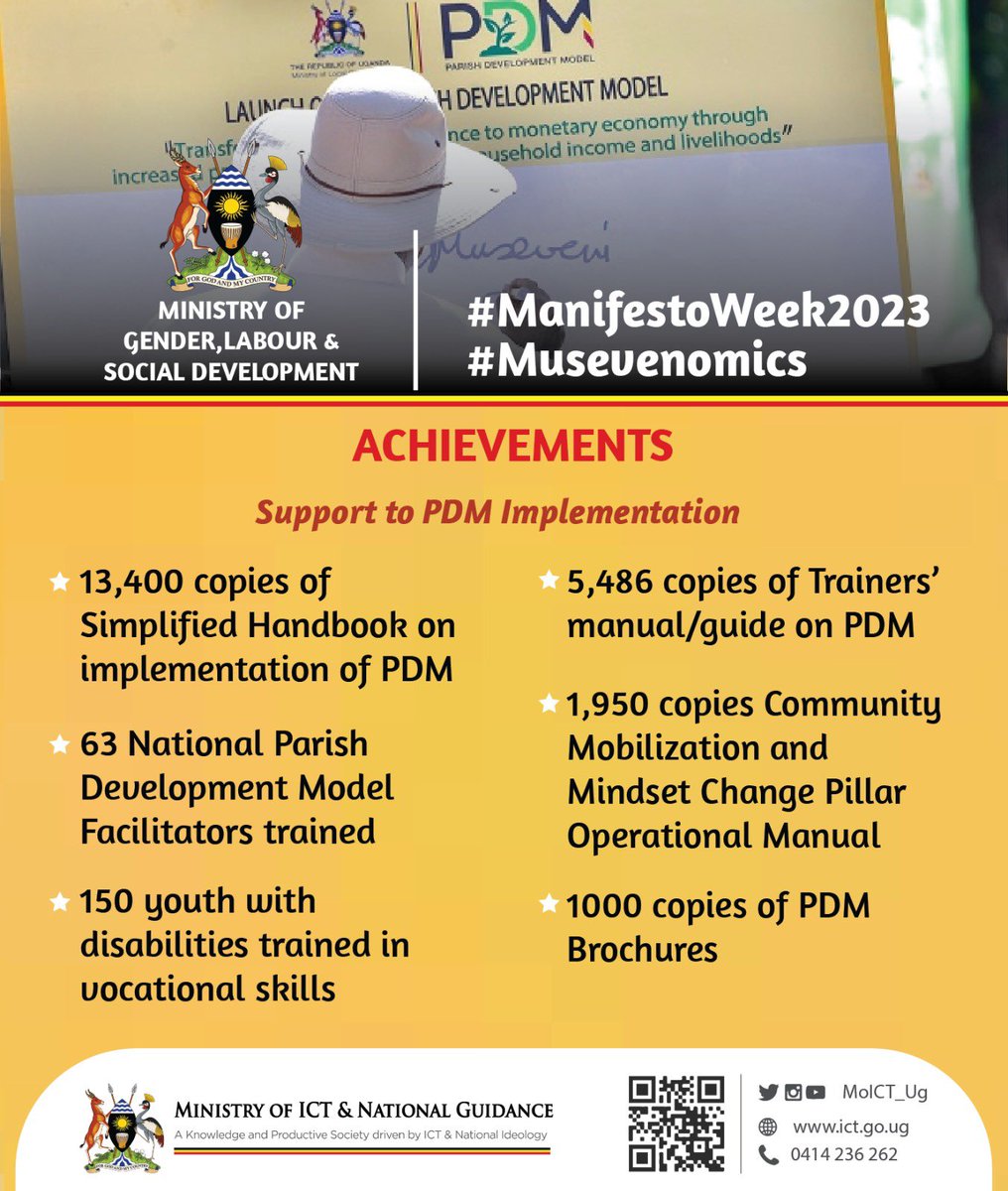 Achievements. .@Moglsd_UG: A better standard of living, equity and social cohesion. #ManifestoWeek2023