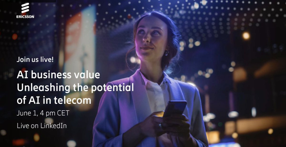 EricssonSoftw's tweet photo. 📊🚀 Learn how to accelerate AI adoption in your organization with our industry-unique measurement framework. Join us for a live conversation on June 1. 

https://t.co/jJgXApHu76

#AIinTelecom #EricssonChats https://t.co/MnvQuVajvc