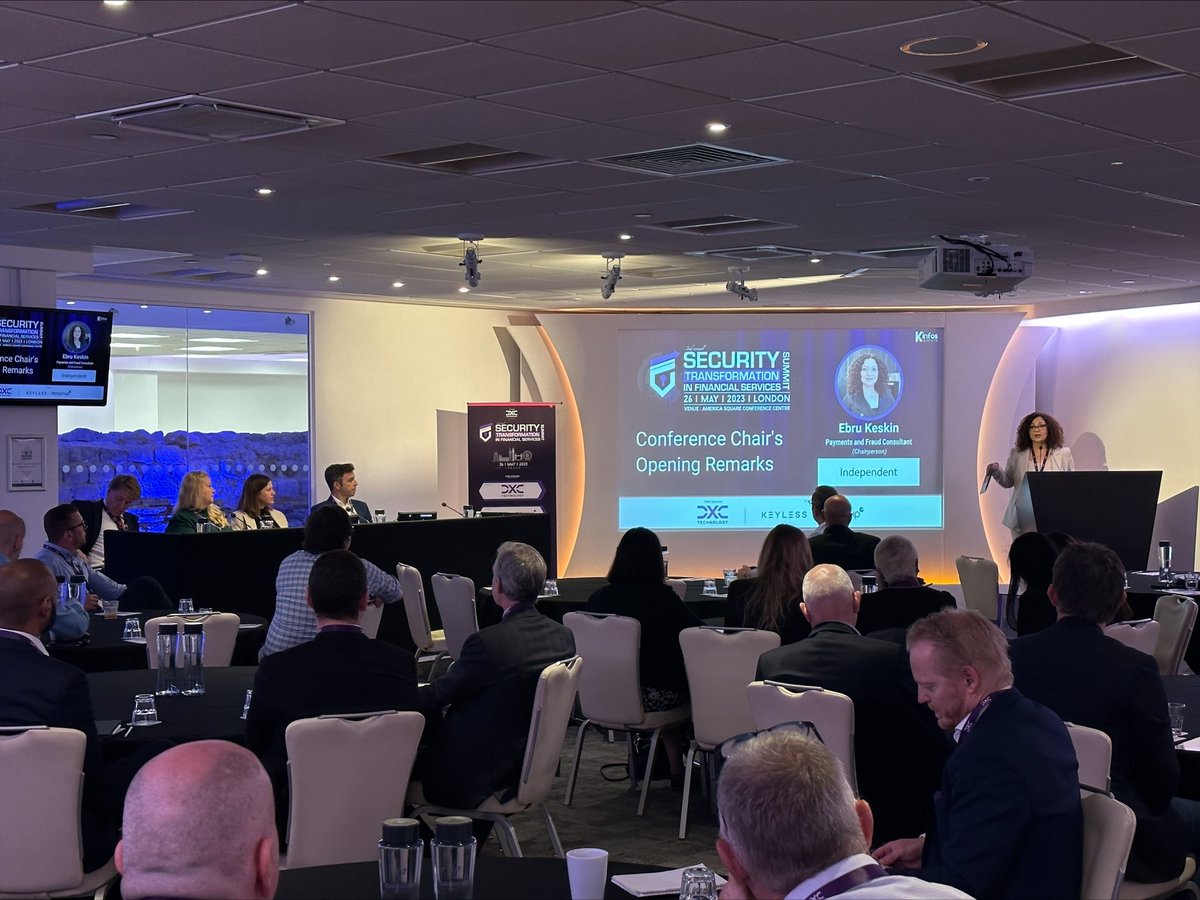 The 2nd annual Security Transformation in Financial Summit has begun. Our Chairperson Ebru Keskin, Payments and Fraud Consultant giving a welcome note. #sxf23 #kinfosevents #security #frauddetection #amlcompliance #bigdata #cybersecurity #ai #cloud #payments #modernization