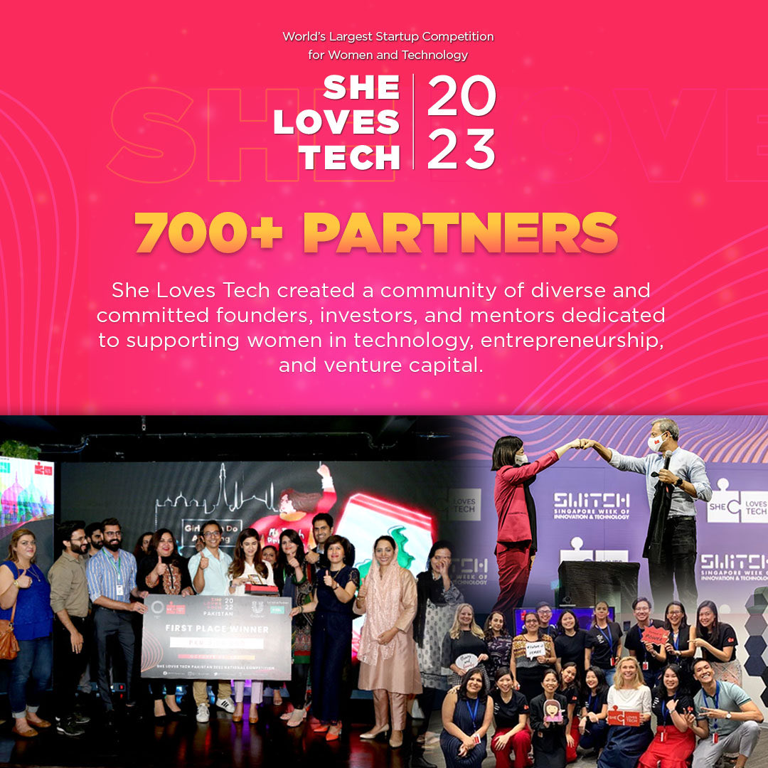SheLovesTechOrg's tweet photo. Witness the undeniable power of women in tech! Fueled by the unwavering support of over 700 partners across the globe, #SLT is propelling female startups to unimaginable heights.
#SheLovesTech #SheTechsCharge https://t.co/liLC6dZ7cg