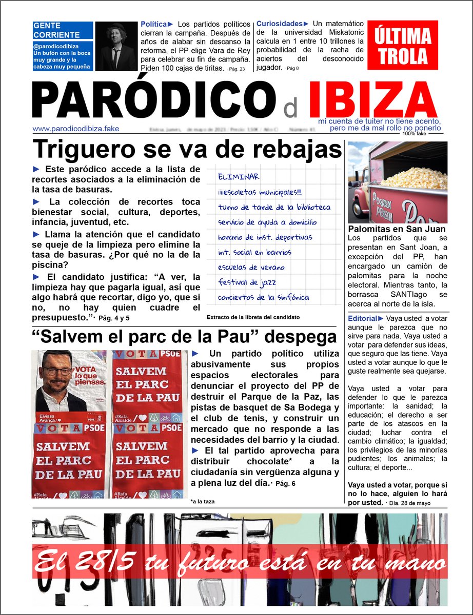 parodicodibiza's tweet photo. ¡ÚLTIMAS NOTICIAS! https://t.co/nip1rtP5Iu