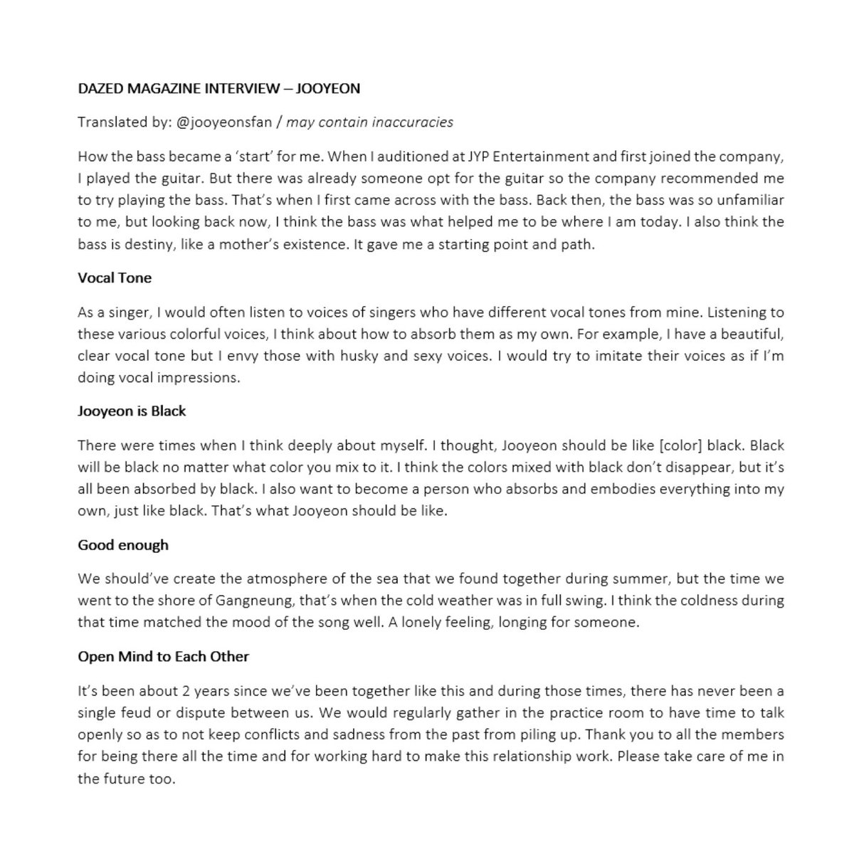 [Translation] DAZED Korea Magazine Interview #XdinaryHeroes #Jooyeon
