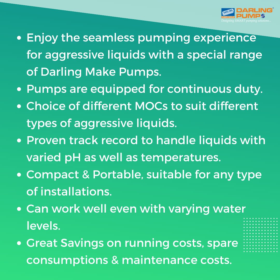 Darling_Pumps's tweet photo. Is pumping aggressive liquid put you in trouble? Contact Darling Pumps to enjoy seamless pumping experience anywhere, anytime.🤝🙂

👉Learn more at: https://t.co/6x7Pyf7jrV

#corrosion #pumpcorrosion #pumpproblems #challenges #pumps #waterpumps #dewatering #slurrypumps https://t.co/2WZgkSKqov